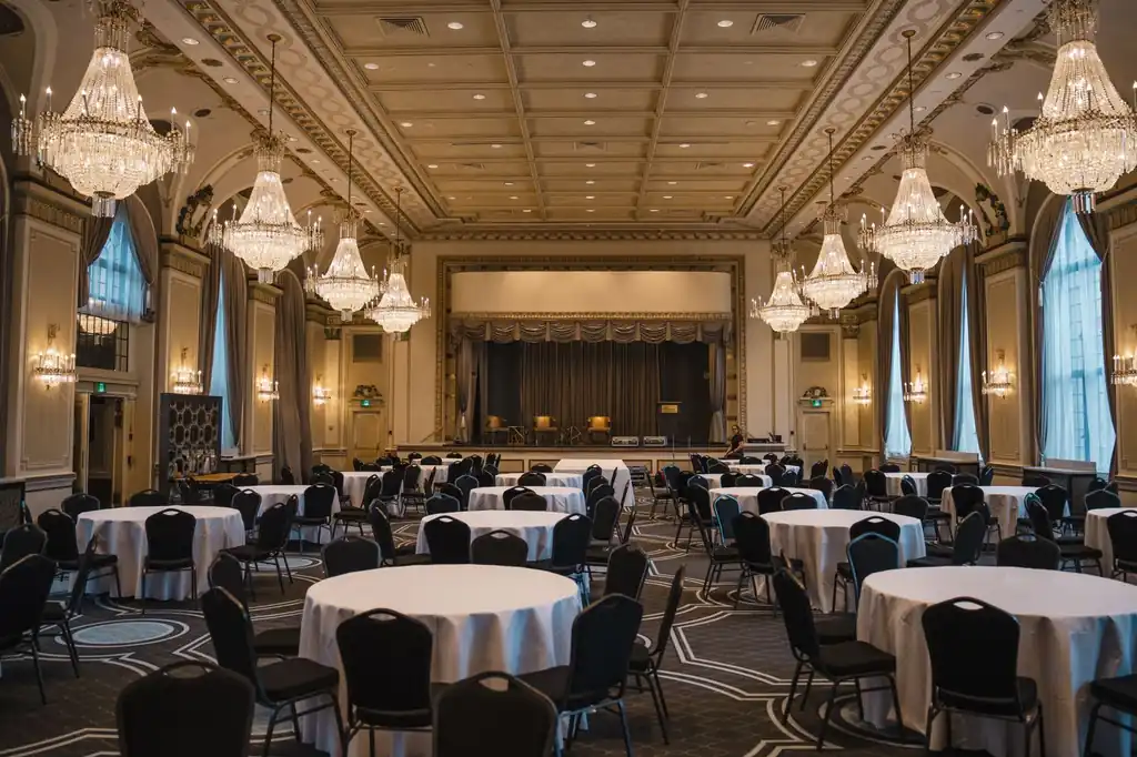 Elegant banquet hall setup