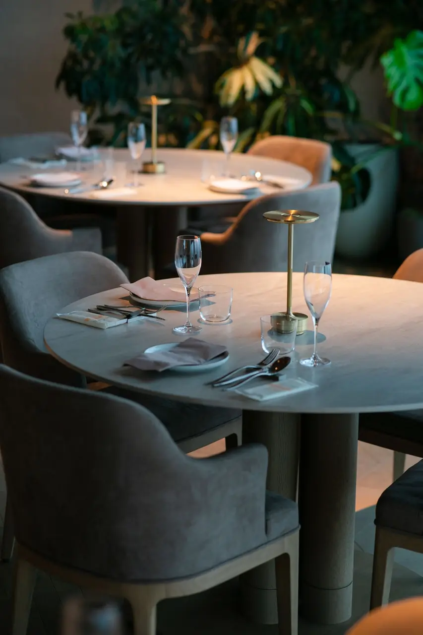 Sophisticated fine dining table setting